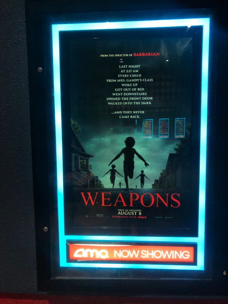 A poster for the movie “Weapons”.