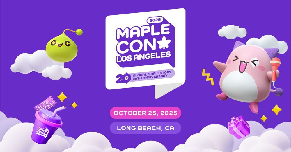 Image: MapleStory Fest Maple Con Los Angeles 2025 banner.
Source: Banner from MapleStory Fest webpage.
Link: <https://www.nexon.com/maplestoryfest/>.