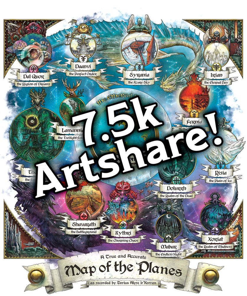 A cosmic planar map with written on it 7.5k Artshare