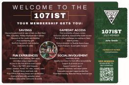 Front and back images of the membership card mailer. 