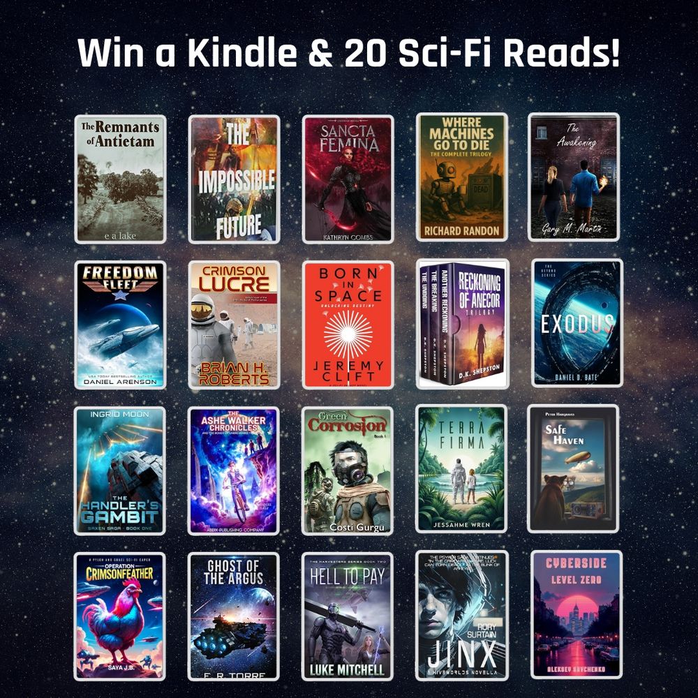 A grid of science fiction book covers