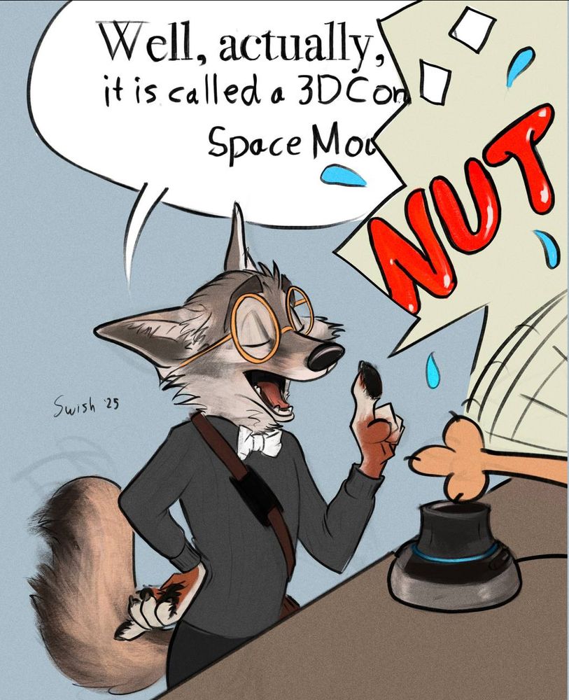 a cloverpaw aggressively slams its way through reality and onto your dinner spacemouse, thinking it's a nut button. The lecturing fox hasn't yet reacted to this sudden intrusion.
