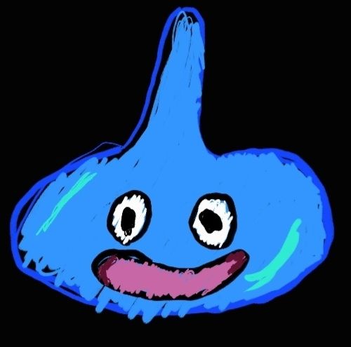 A sketch of the slime from Dragon Quest