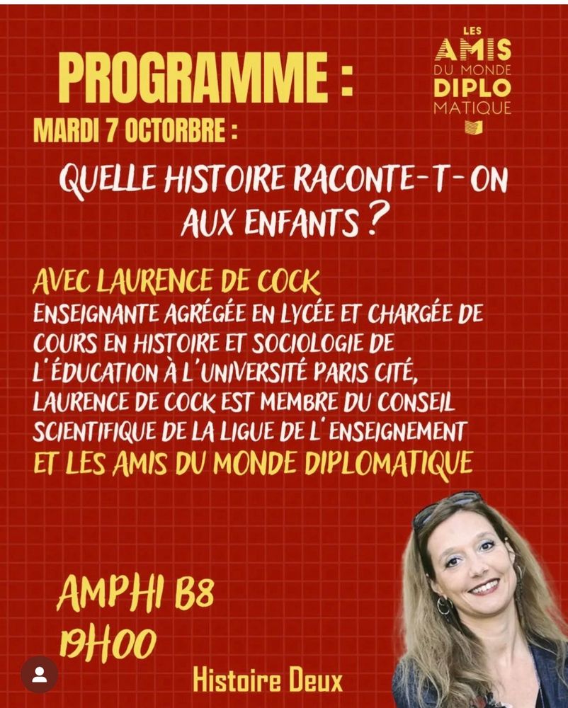 Annonce de la conférence « quelle histoire apprend on aux enfants ? »