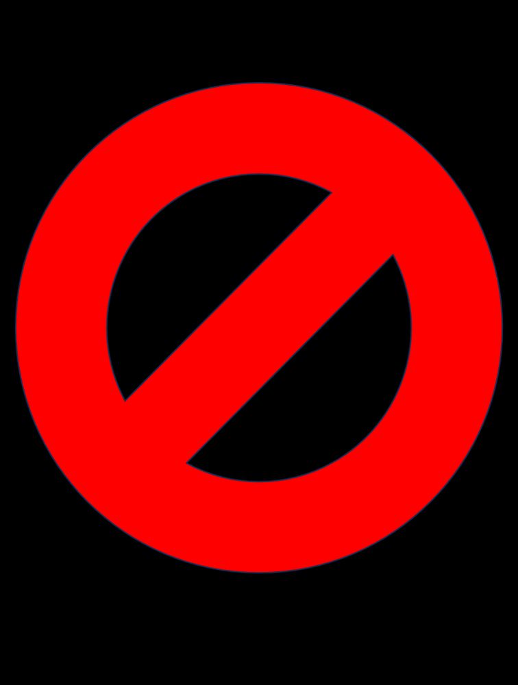 Red circle with a red line through.  The text around it says Do Not Watch, Film Is Terrible