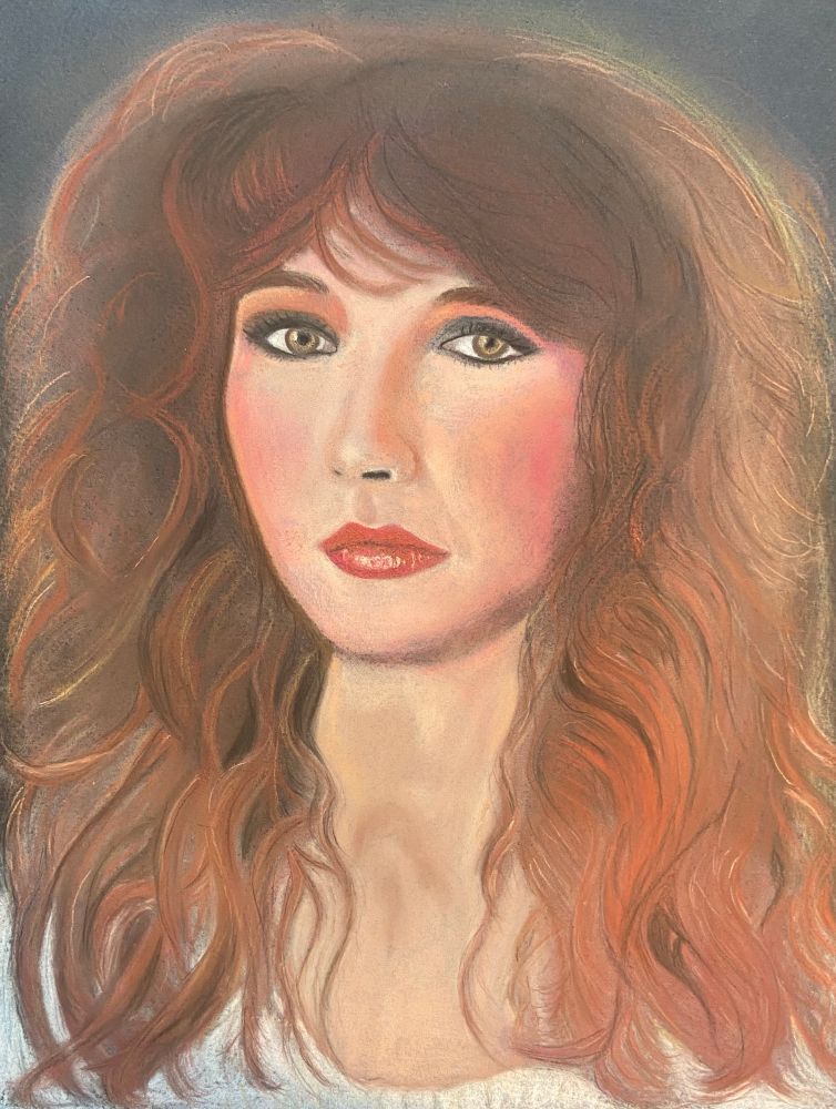 Kate Bush drawn by Clare Estelle in pastels. 