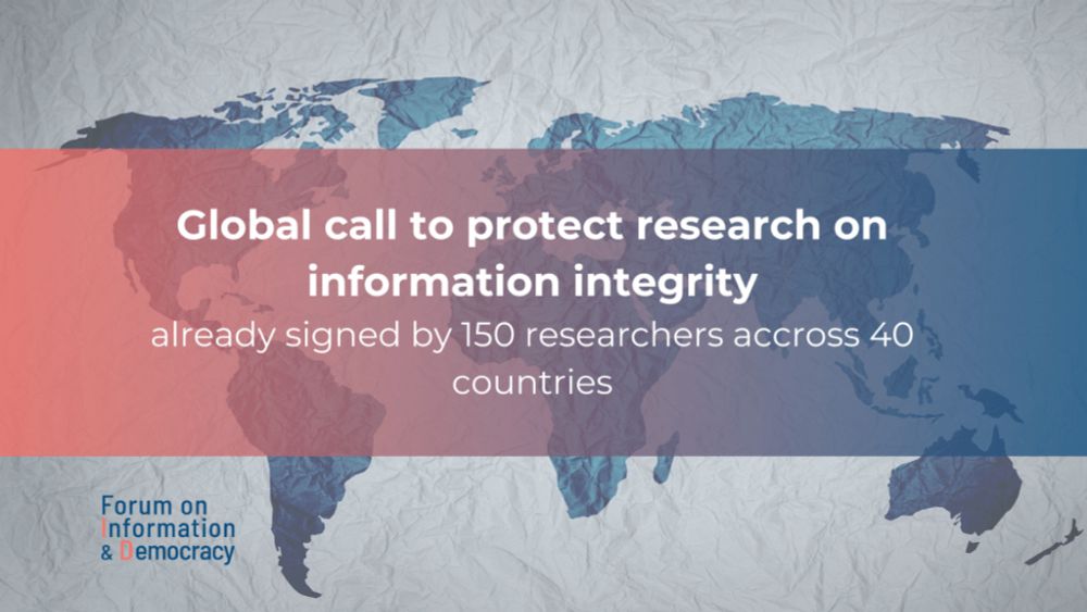 Scientists around the world call to protect research on one of humanity's greatest short-term threats - Disinformation - Forum Information & Democracy