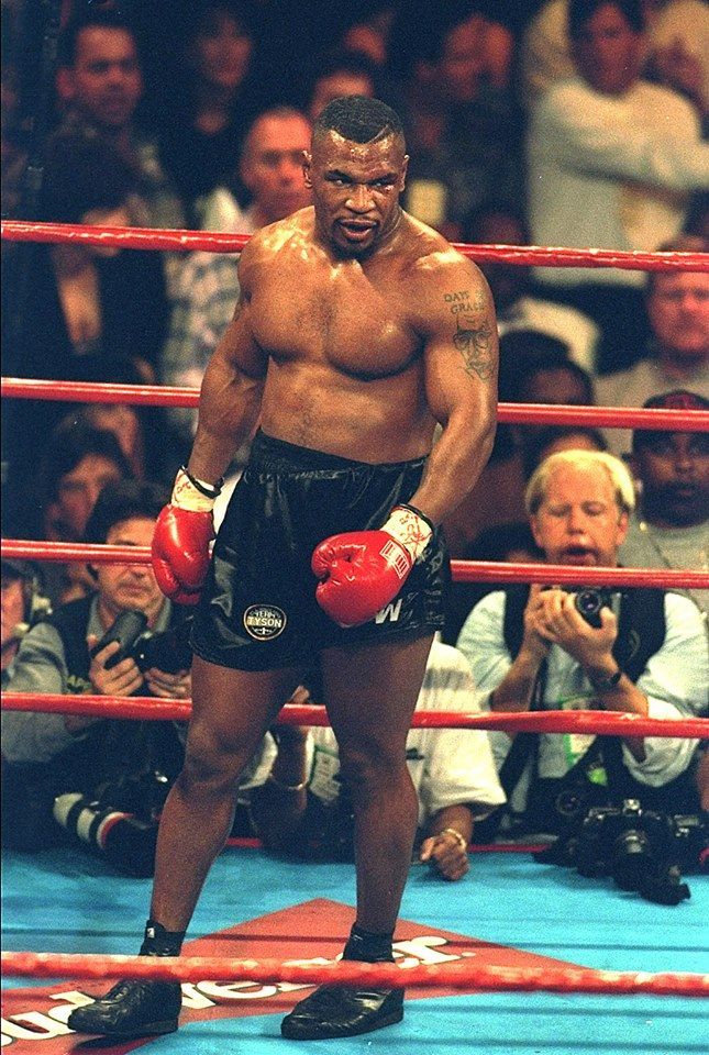 Prime Mike Tyson in the ring, staring off camera
