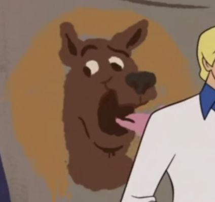 Crop of "Trick or Treat Scooby Doo!" with a hand drawn Scooby on a poster.