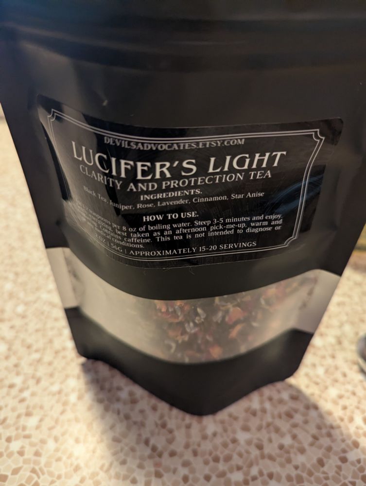 A bag of Lucifers Light tea!!