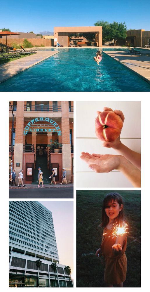 A screenshot of photos from my summery peach and teal collection. 