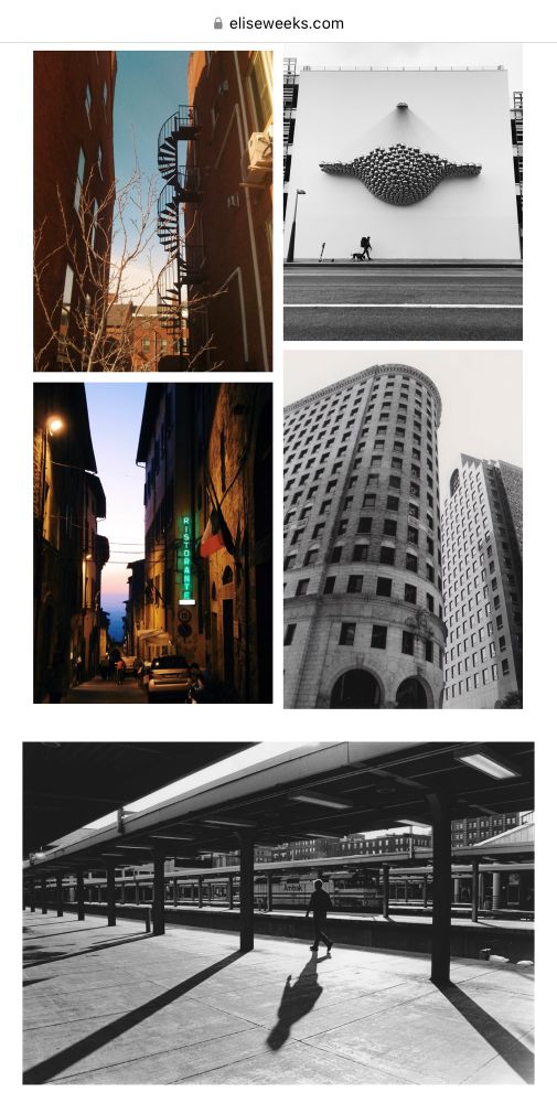 A screenshot of photos from my city vibes collection. 