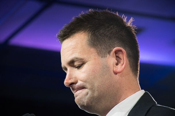 The leader of the Labor Party, Dean Winter, at the tally room on election night, July 19, 2025