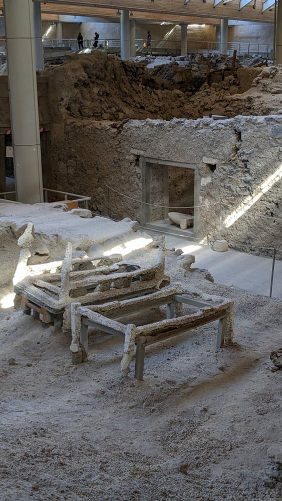 Wooden beds, stacked ready to be retrieved following the initial eruption - their owners never had the opportunity to come back