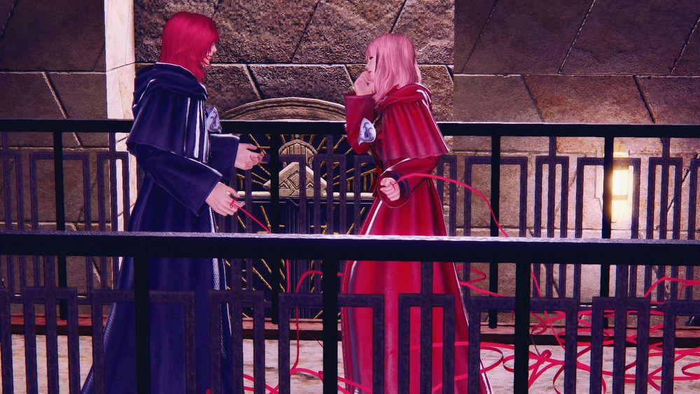 Endymion and Selene hanging out in Elpis again. They're talking. The thread of Fate connects them to each other.