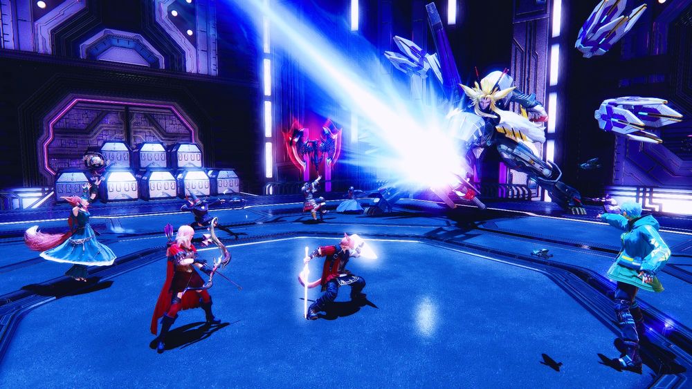 Inomi, Gale, Raha, and their friends (Sapphire, Yumi, Haruko, Morta, and M'loric) fight Howling Blade. Again, yes, I know this isn't where the fight takes place, but I solo queue for the fight!