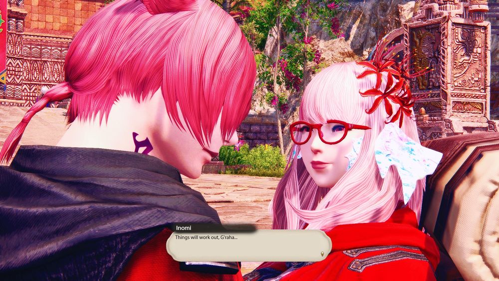 Inomi looks at him, still smiling.

Inomi: Things will work out, G'raha...