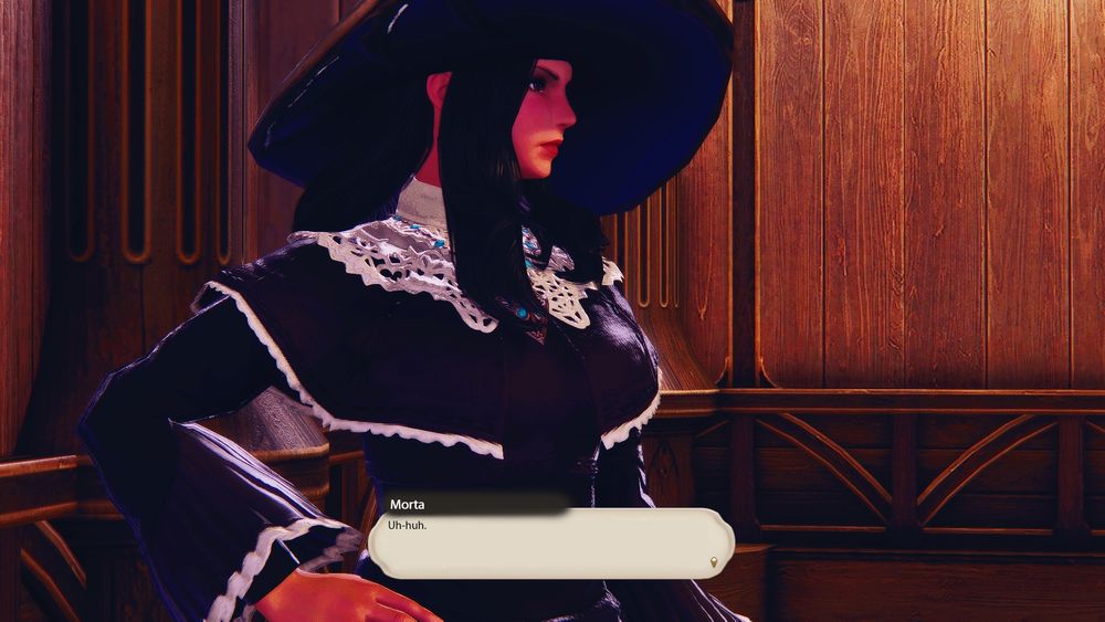 Morta isn't amused by Yukime's answer and places a hand on her hip again.

Morta: Uh-huh.