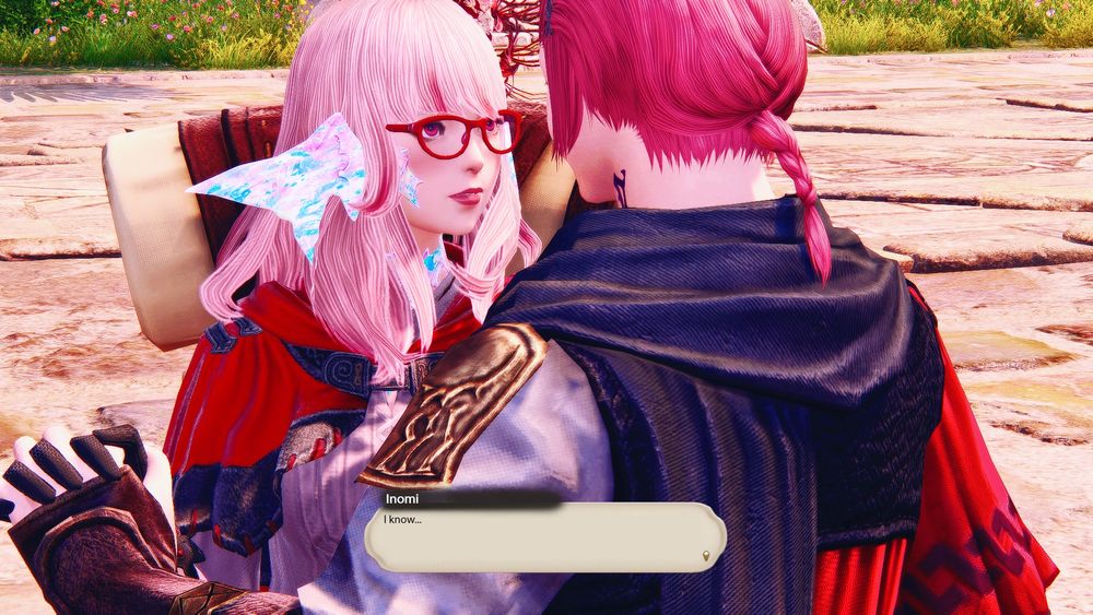 Inomi hesitantly raises her eyes to meet his.

Inomi: I know...