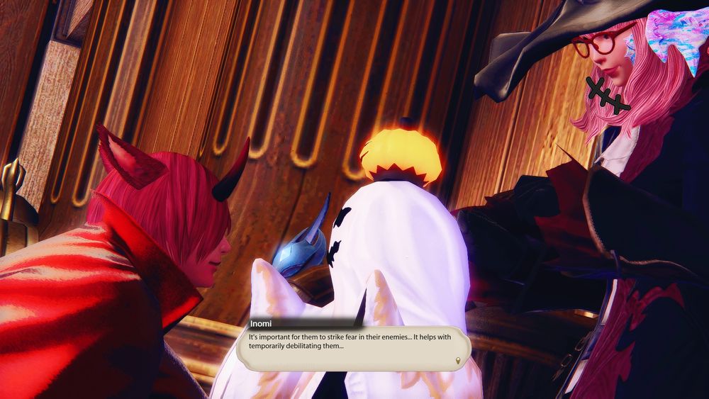 Inomi nods in agreement and smiles. Akimi is looking at Raha. Raha glances at Inomi with a warm smile, though, much of his expression is hidden by his hair.

Inomi: It's important for them to strike fear in their enemies... It helps with temporarily debilitating them...