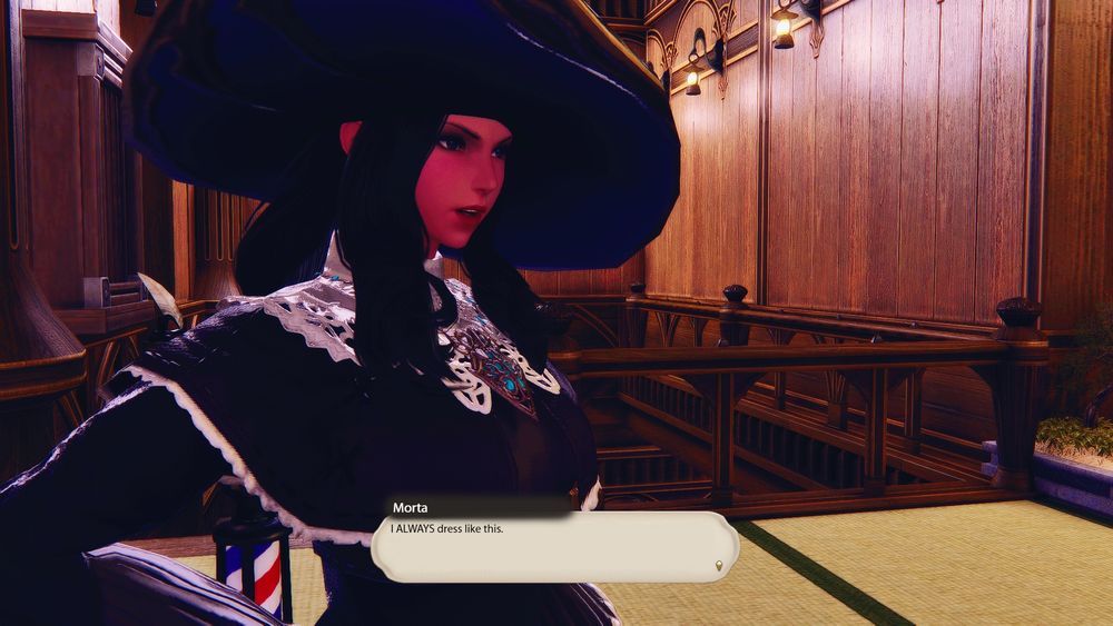 Morta glares at Akimi.

Morta: I ALWAYS dress like this.