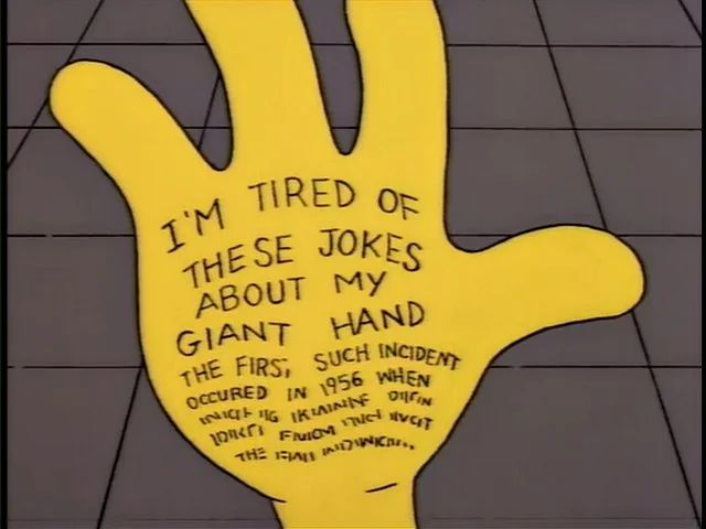 simpsons giant hand gag