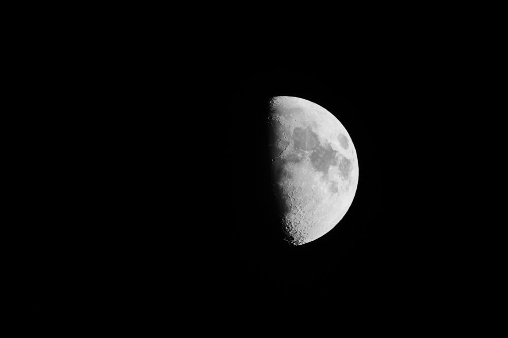 First quarter moon from Joshua Tree