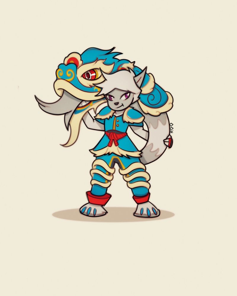 Doodle for Leori's DTIYS; Lion Dancer Tangle!  