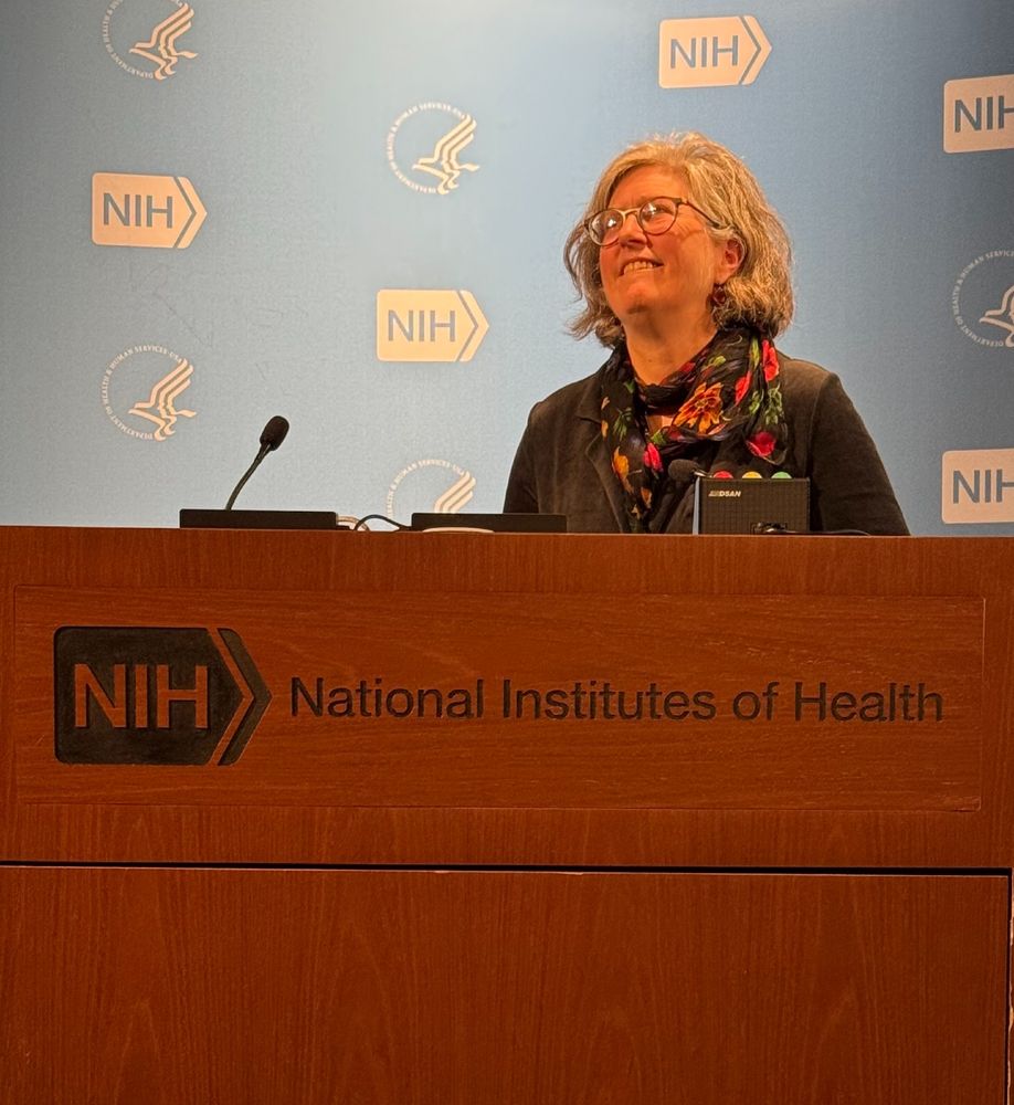 Photo of Dr. Marla Feller speaking at NIH.