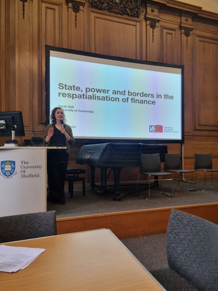 Sarah Hall giving a lecture