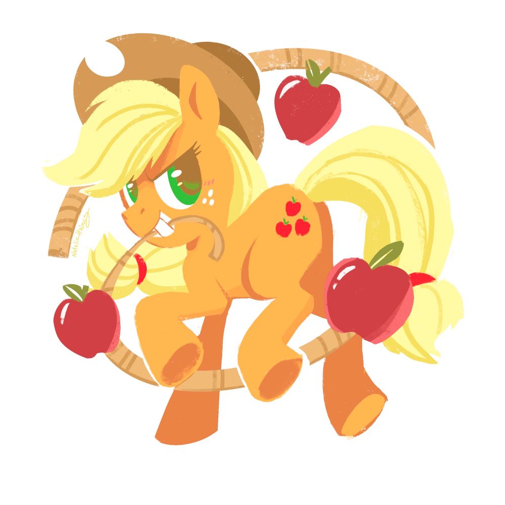 Stylistic digital painting of Applejack from My Little Pony Friendship is Magic