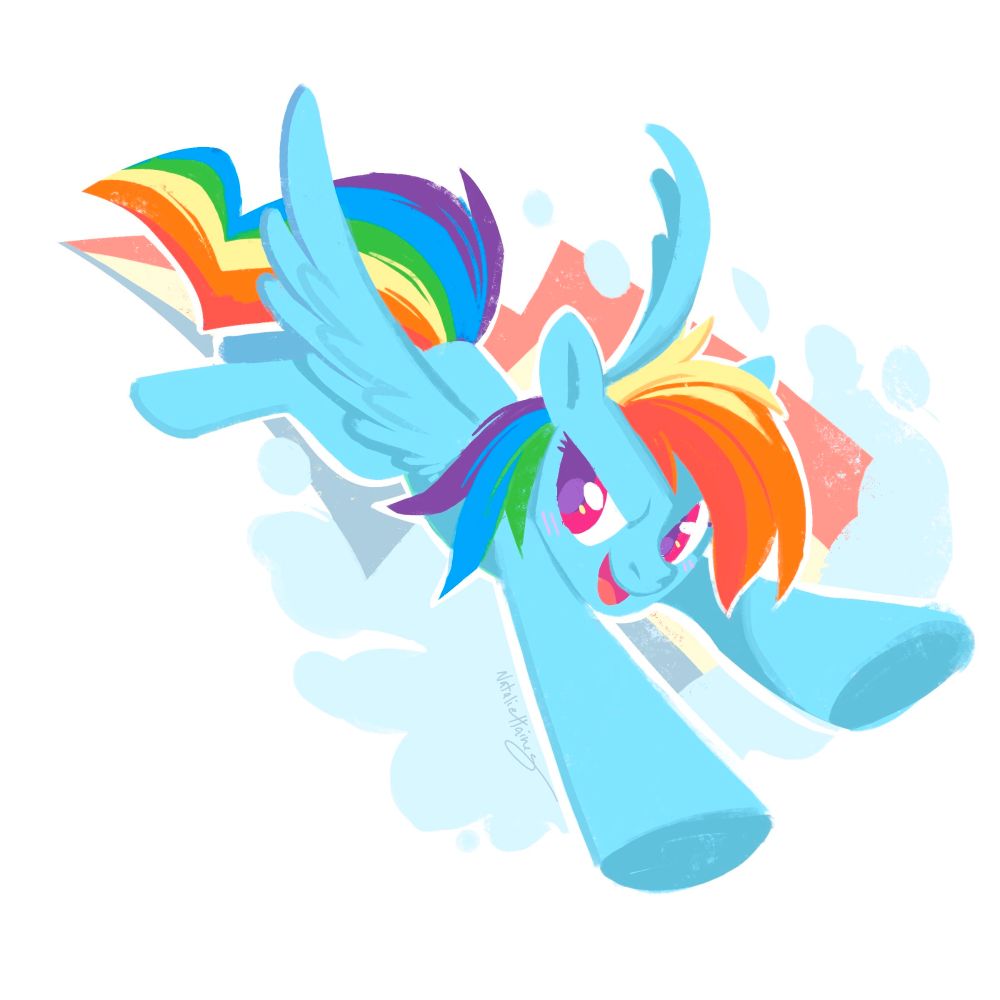 Stylistic digital painting of Rainbow Dash from My Little Pony Friendship is Magic
