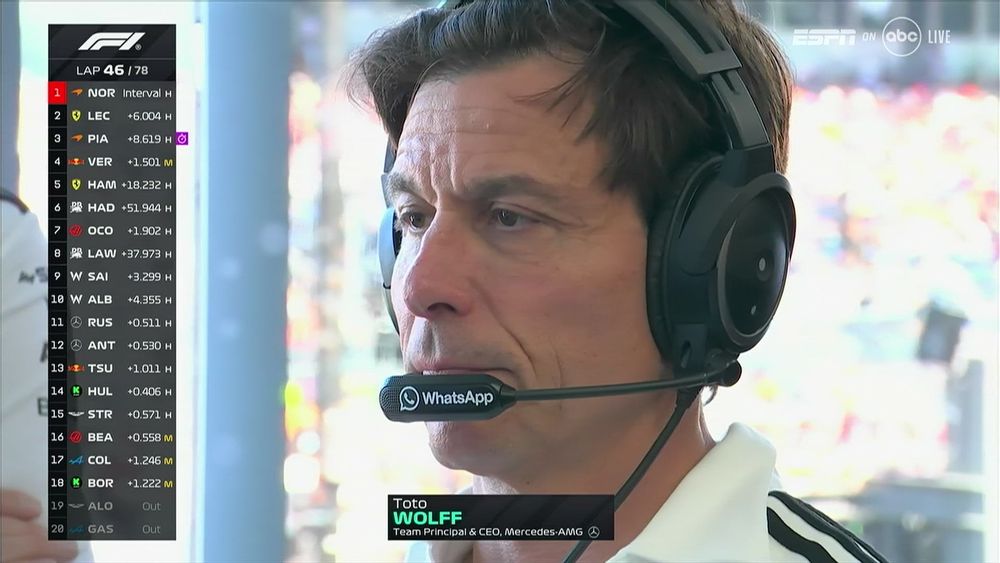 Toto Wolff in headset looking straight ahead at his screen