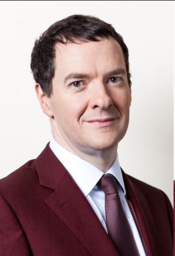 George Osborne, the Chancellor who implemented Austerity in response to the 2008 Recession, in red, mirrored to come from the left.