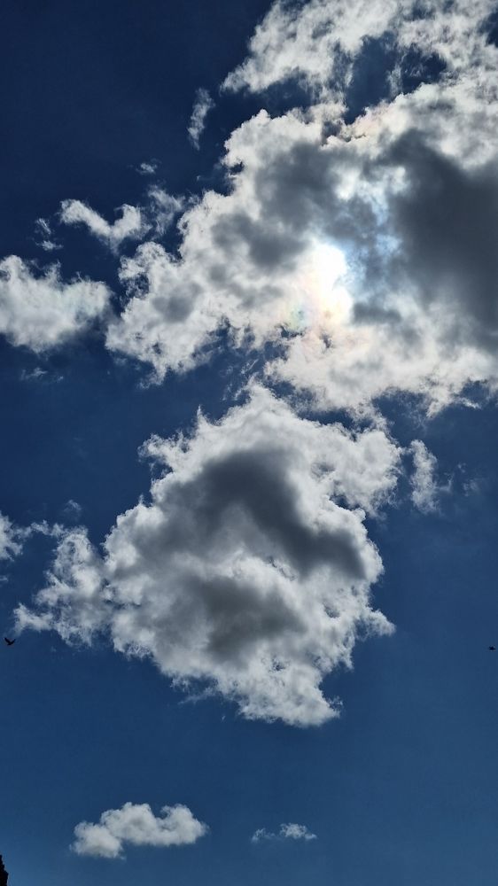 A skyscape of clouds on top of a blue sky.