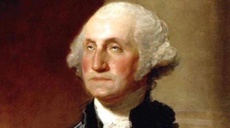 A fine oil painting of George Washington rolling his eyes at this asshole