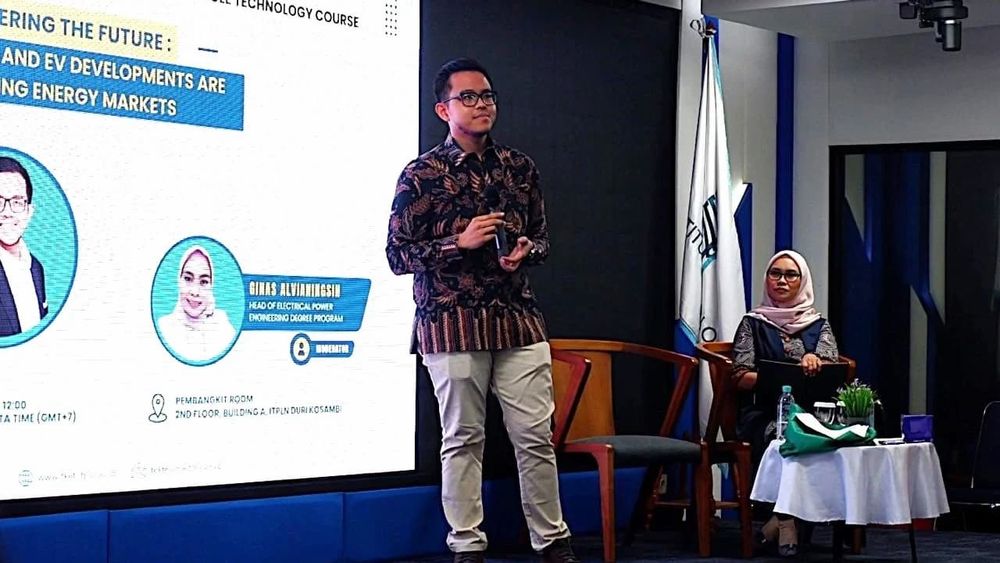 Student speaking on stage
