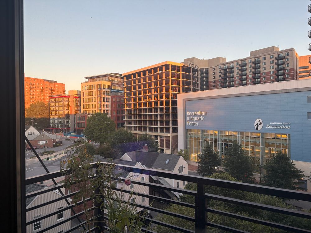 View of DTSS from the place I’m cat sitting, aquatic center in foreground 