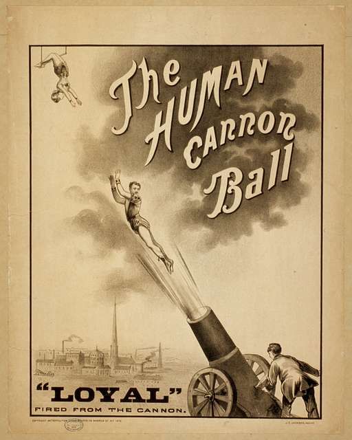 The Human Cannon Ball vintage poster