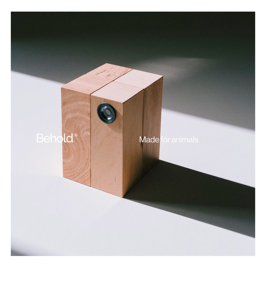 The Behold wildlife camera, made out of wood.