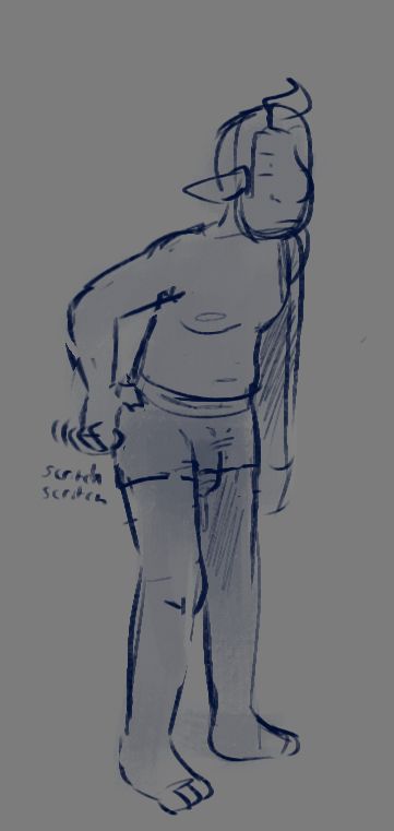 Louie, in nothing but his underwear. He has bad posture and he's scratching his ass while his hard cock sticks out through the leg of his boxers.