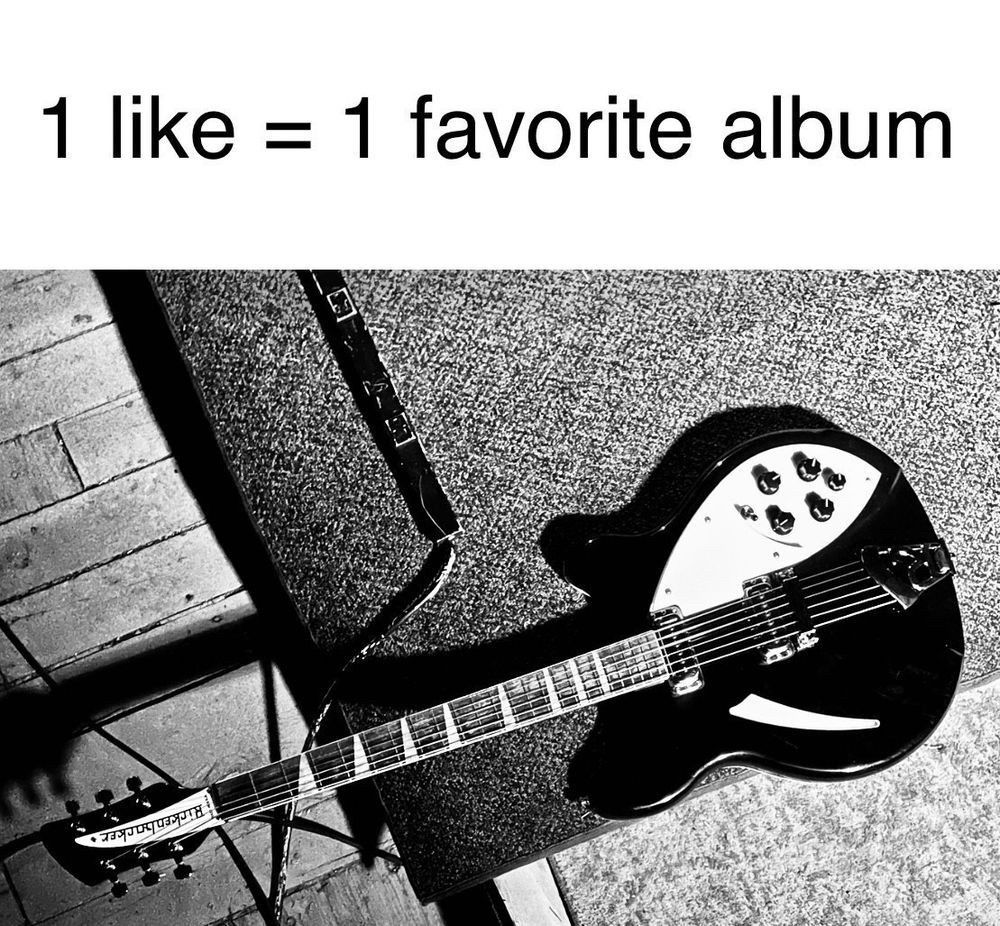 A picture saying “1 like = 1 favorite album”
I like music and this looks fun :)