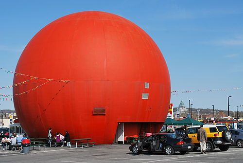 The Gibeau Orange Julep restaurant (also known colloquially as OJ or The Big Orange or The Julep or The Orange Julep) is a roadside attraction and fast food restaurant in Montreal, Quebec, Canada.[1][2] The building is in the shape of an orange, three stories high, with a diameter of 12.3 metres (40 ft)
