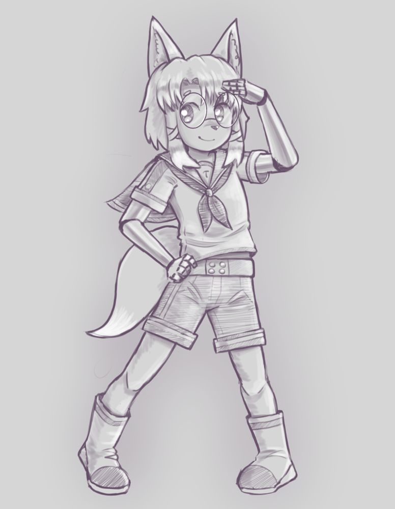 qwarq wearing a cute sailor outfit and saluting