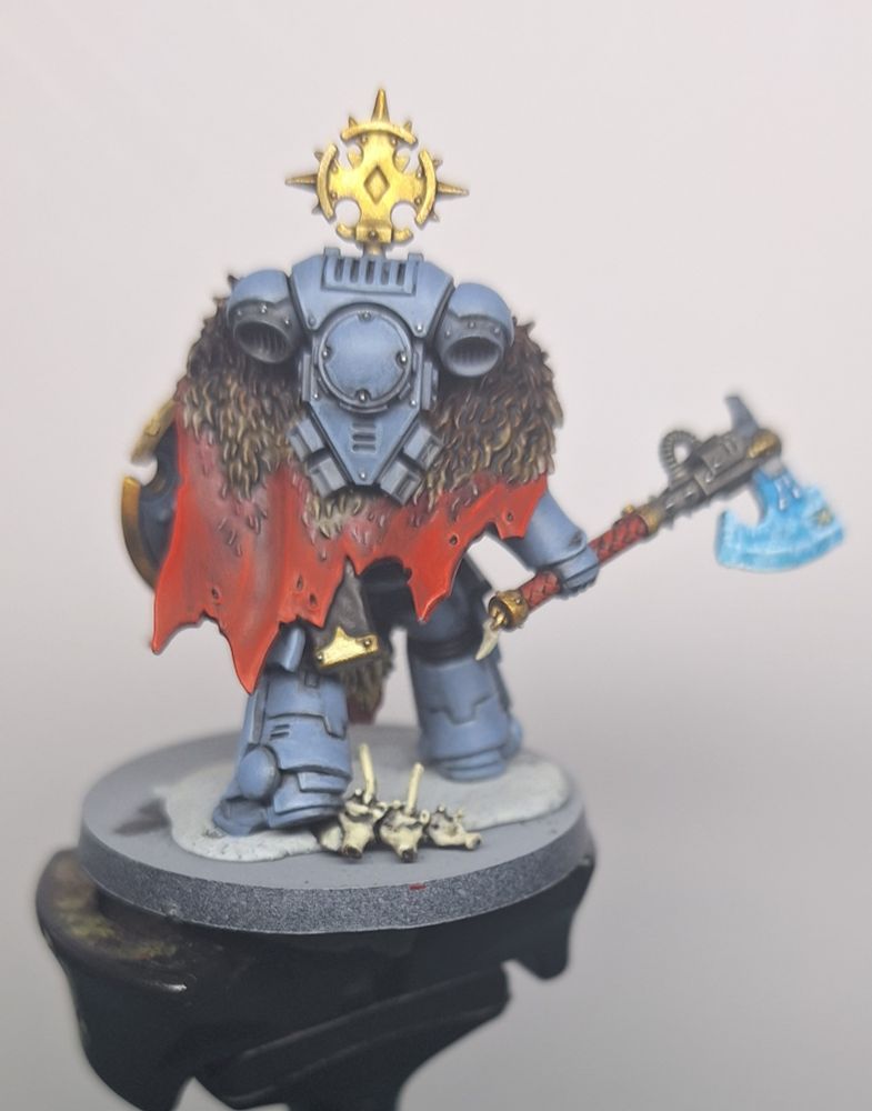 Back profile pic of the cloak and axe. I painted it as a frost weapon 