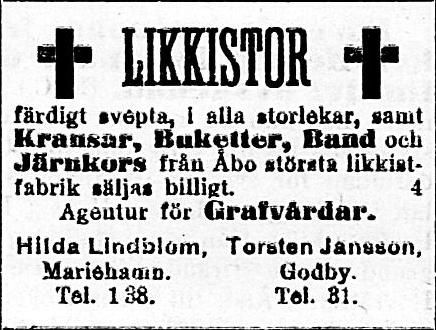 08.07.1916 Åland no 54, s.1
http://digi.kansalliskirjasto.fi/sanomalehti/binding/1163253?page=1
Kansalliskirjaston digitoidut aineistot