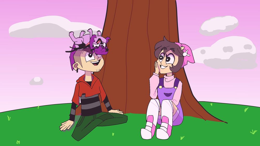 Griff, Kira and Rue from Far-Fetched just chilling.
