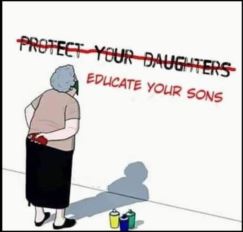Cartoon: Ältere Dame vor einer Wand, mit einer roten Spraydose in der Hand. Den Graffiti-Slogsn 