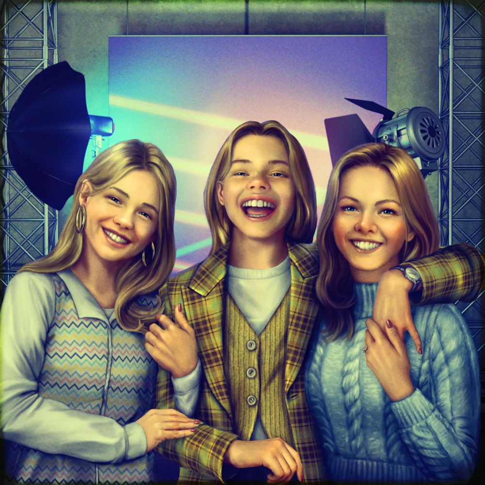 The new illustration of The Roottree Sisters  from The Roottrees are Dead