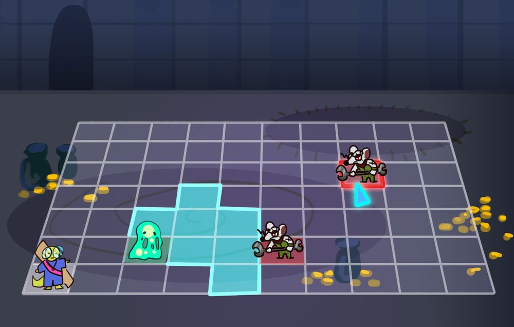 Three images from Dungeon Breakers, an indie game in development. The first two show older graphical styles, and the third, the current look of the game. 